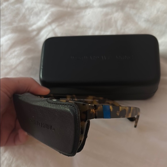 Westward Leaning Tortoise Shell Sunglasses with Blue Lenses - Picture 5 of 5